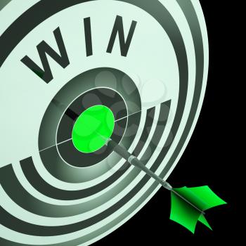 Win Target Meaning Triumphant Champion Success And Progress