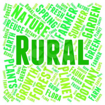 Rural Word Representing Non Urban And Text