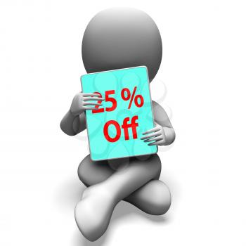 Twenty Five Percent Off Tablet Meaning 25% Discount Or Sale Online