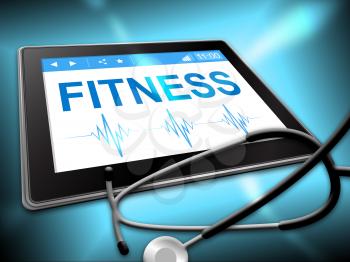 Fitness Tablet Representing Working Out And Technology