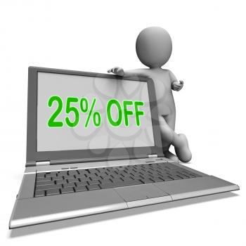 Twenty Five Percent Off Monitor Meaning Deduction Or Sale Online
