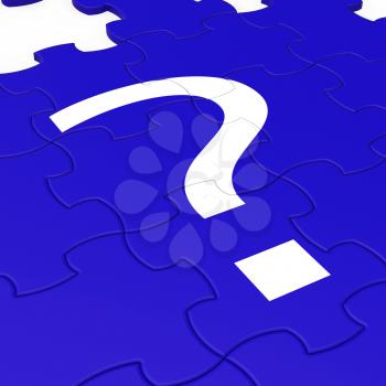 Question Mark Puzzle Shows Interrogations And Mystery
