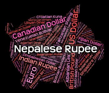 Nepalese Rupee Representing Currency Exchange And Broker