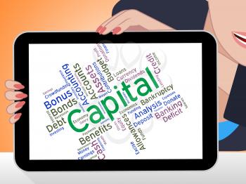 Capital Word Indicating Funding Wordcloud And Text 