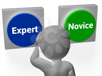 Expert Novice Buttons Showing Professional Or Apprentice