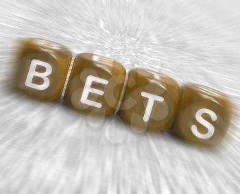 Bets Dice Displaying Gambling Chance Or Sweep Stake
