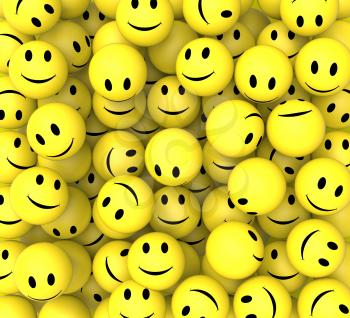 Smileys Show Happy Cheerful And Smiling Faces
