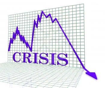 Crisis Graph Showing Adversity Setback And Failure 3d Rendering