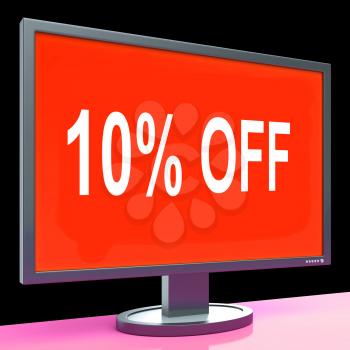 Ten Percent Off Monitor Meaning Discount Or Sale Online

