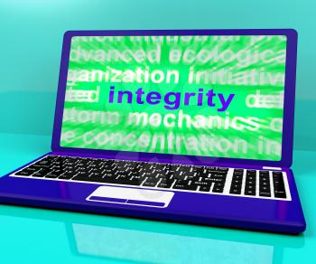 Integrity Laptop Showing Honesty Morality And Trust