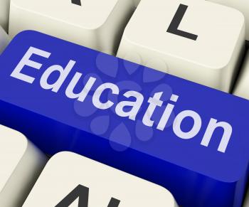 Education Key On Keyboard Meaning Teaching Schooling Or Training

