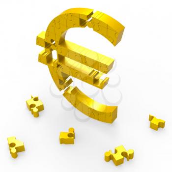 Euro Symbol Shows Currency Exchange In Europe