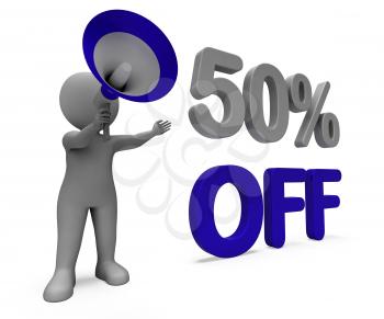 Fifty Percent Off Character Meaning Discount Price Or Sale 50%