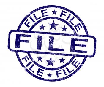 File Stamp Showing Organising Documents And Papers