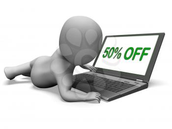 Fifty Percent Off Monitor Meaning 50% Deduction Or Sale Online