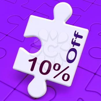 Ten Percent Off Puzzle Meaning Discounts Or Sale
