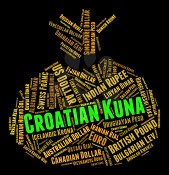 Croatian Kuna Indicating Currency Exchange And Coinage