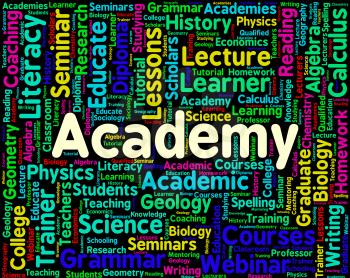Academy Word Indicating College Polytechnic And Schools