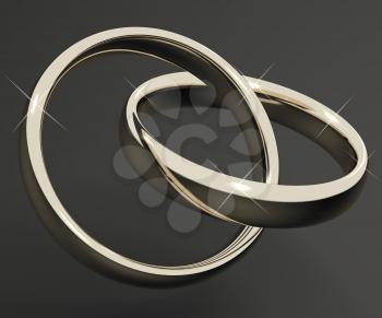 Silver Or White Gold Rings Represents Love Valentines And Romance