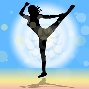 Posing Yoga Indicating Peace Dancing And Health