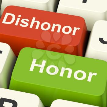 Dishonor Honor Keys Showing Integrity And Morals