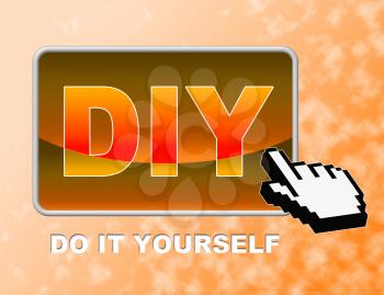 Diy Button Showing Do It Yourself And Push Mouse