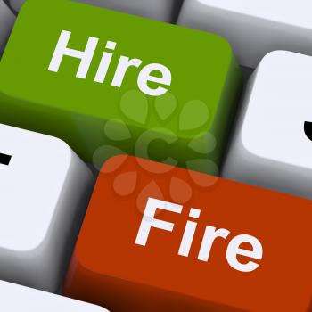 Hire Fire Keys Showing Human Resources Or Recruitment