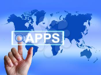 Apps Map Representing International and Worldwide Applications