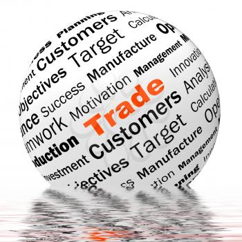 Trade Sphere Definition Displaying Stock Trading Selling Or Sharing