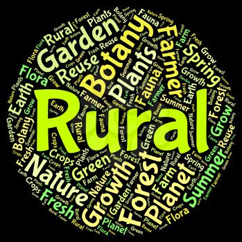 Rural Word Indicating Non Urban And Text