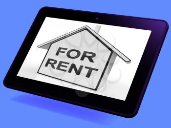 For Rent House Tablet Meaning Property Tenancy Or Lease