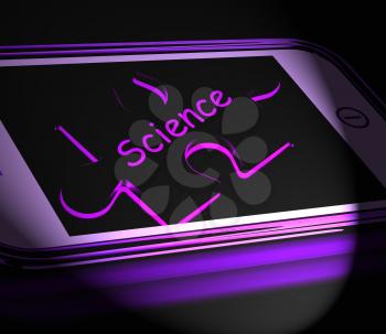 Science Smartphone Displaying Biology Chemistry And Physics