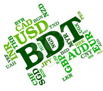 Bdt Currency Representing Forex Trading And Text