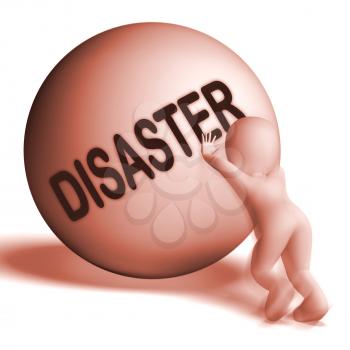 Disaster Uphill 3D Sphere Showing Crisis Trouble Or Calamity