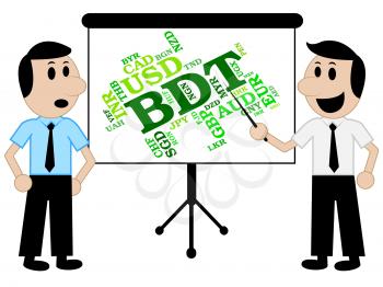 Bdt Currency Representing Forex Trading And Text