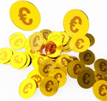 Euro Coins Representing Prosperity Euros And Wealthy