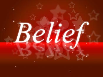 Word Belief Showing Belive In Yourself And Hope Faithful