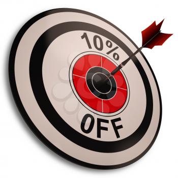 10 Percent Off Showing Reduction In Price Offer