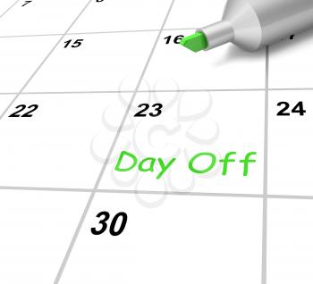 Day Off Calendar Meaning Holiday From Work
