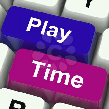 Play Time Keys Showing Playing And Entertainment For Children