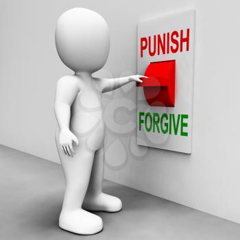 Punish Forgive Switch Showing Punishment or Forgiveness