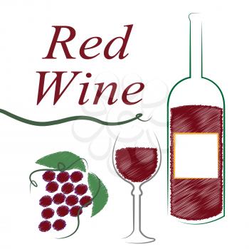 Wine Red Indicating Alcoholic Drink And Booze
