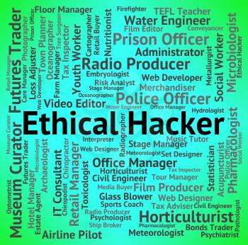 Ethical Hacker Indicating Contract Out And Security