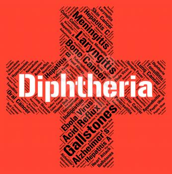 Diphtheria Word Indicating Corynebacterium Diphtheriae And Bacteria