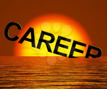 Career Word Sinking Showing Failing Or Bad Job Prospects