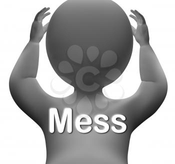 Mess Character Showing Chaos Disorder And Confusion