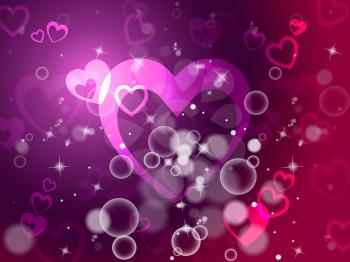 Hearts Background Showing Passion  Love And Romance
