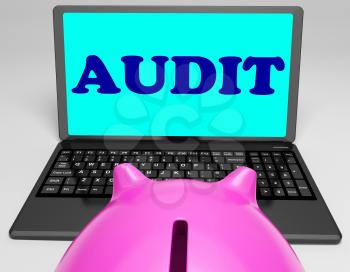 Audit Laptop Meaning Auditor Scrutiny And Analysis