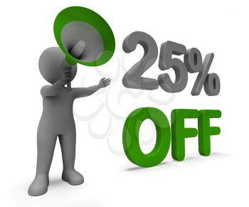 Twenty Five Percent Off Character Meaning Cut Rate Or Sale 25%