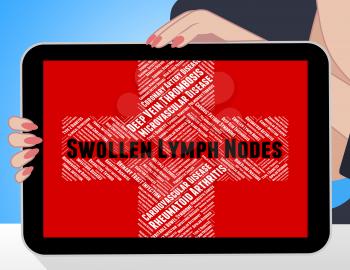 Swollen Lymph Nodes Showing Poor Health And Sickness
